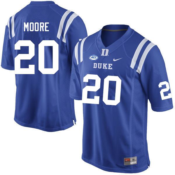 Duke Blue Devils #20 Jaquez Moore College Football Jerseys Sale-Blue